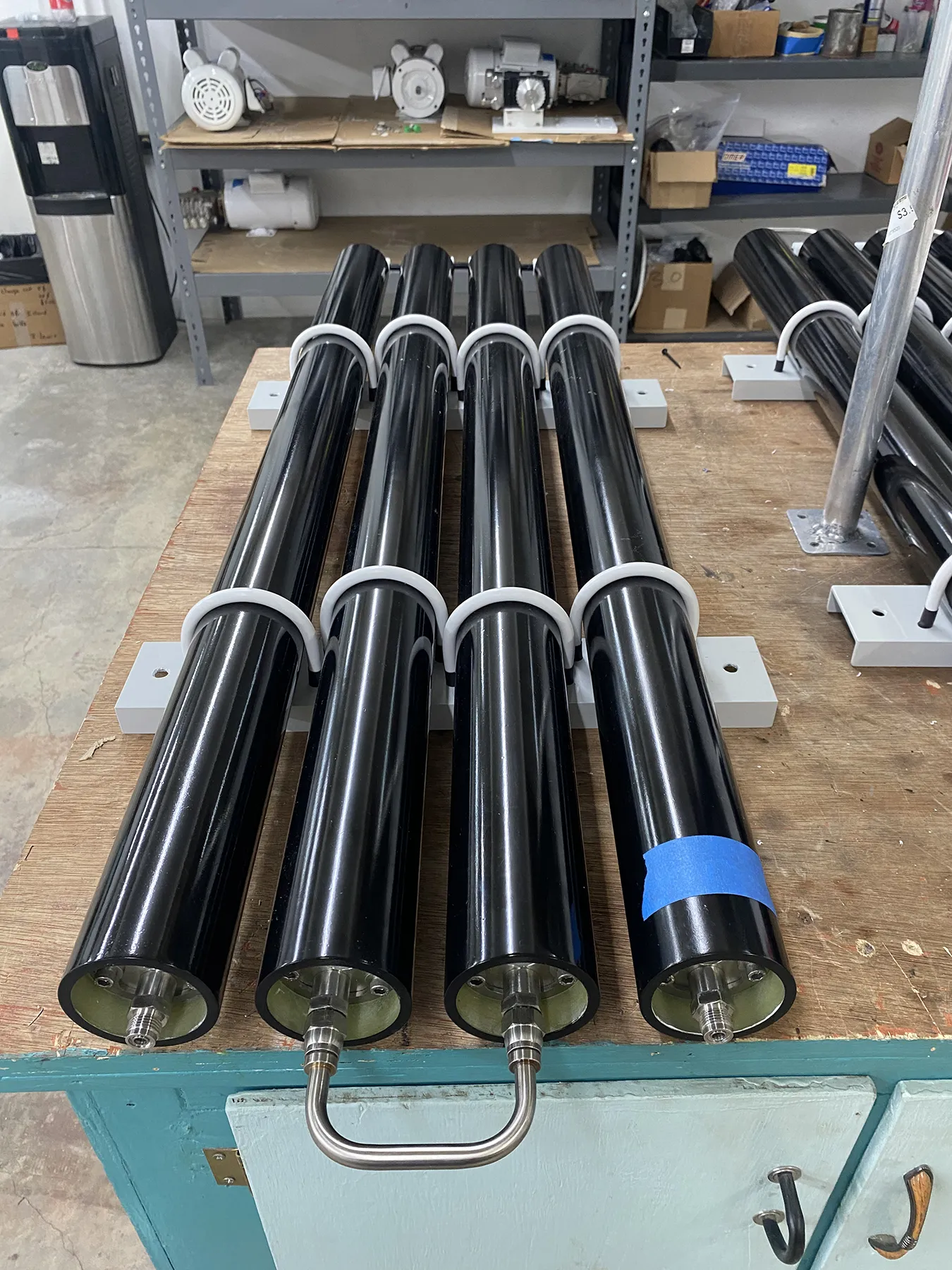 High-Pressure Membrane Housings in Assembly High-Pressure Membrane Housings in Assembly