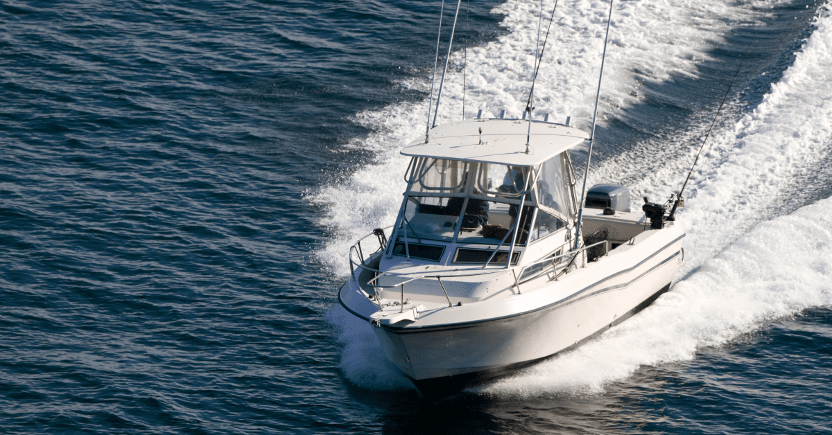 A boat cruising in the water