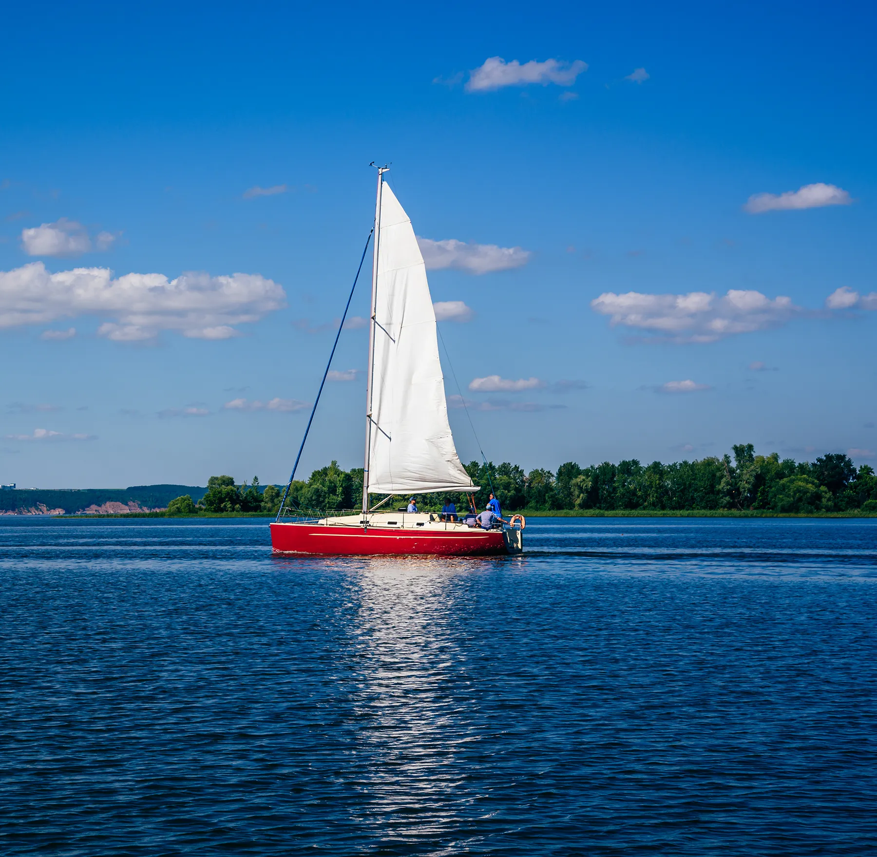 Sailing Boat on the River Sailing Boat on the River
